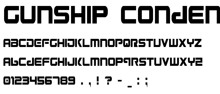 Gunship Condensed font